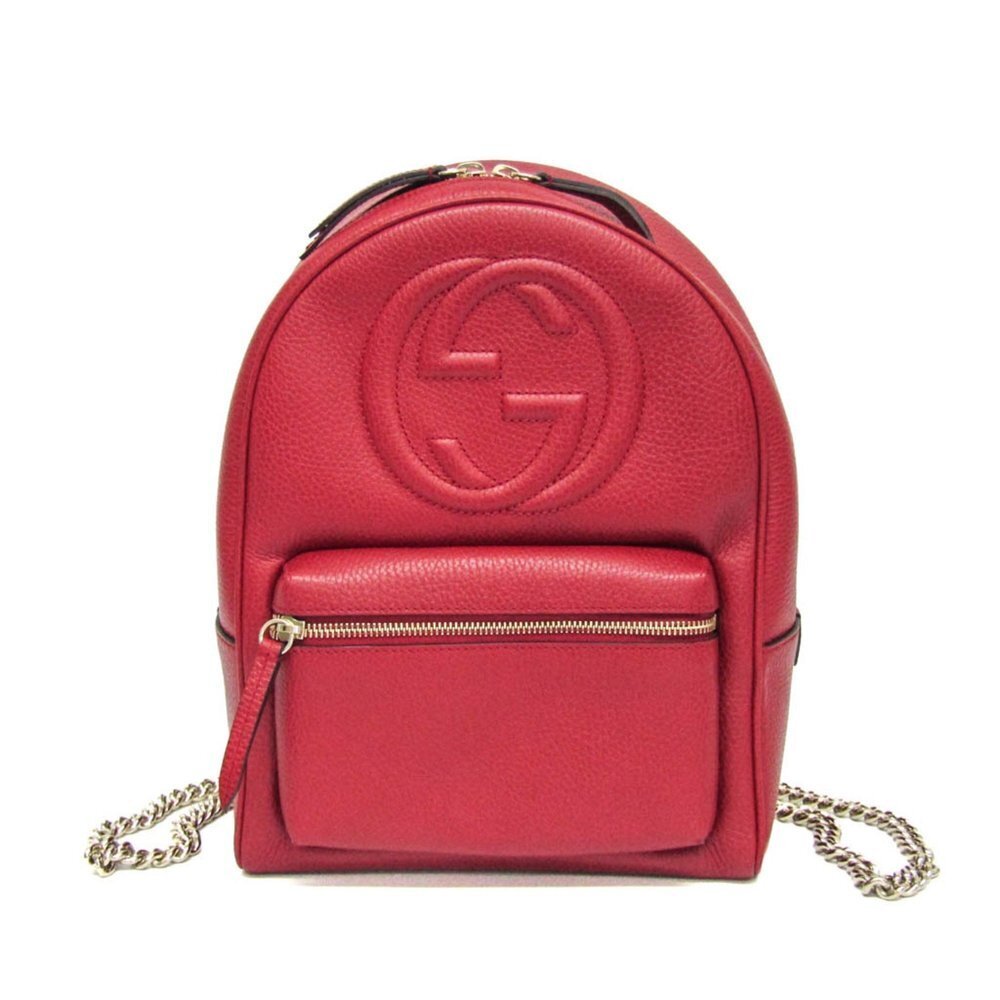 GUCCI Red Leather Backpack